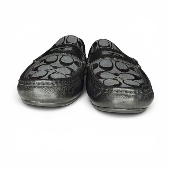 Coach Men\'s Loafers Size 11 D Black Leather Signature Jacquard Penny main image 7